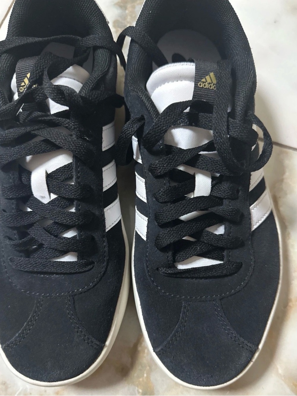 adidas Women's Black and White Athletic Sneakers